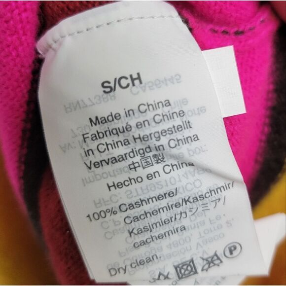 J. CREW Cashmere Crewneck Sweater in Multistripe Bright  Colors  Small AR536 - Picture 5 of 7